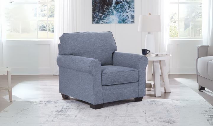 Modern Heritage Carissa Manor Denim Fabric Chair-Jennifer Furniture