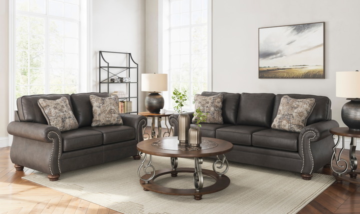Modern Heritage Chasemore Faux Leather Sofa with Reversible Seat Cushions