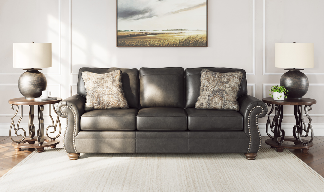 Modern Heritage Chasemore Faux Leather Sofa with Reversible Seat Cushions