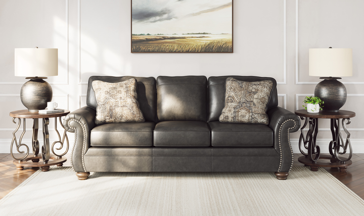 Modern Heritage Chasemore Faux Leather Sofa with Reversible Seat Cushions