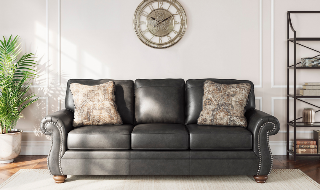 Modern Heritage Chasemore Faux Leather Sofa with Reversible Seat Cushions
