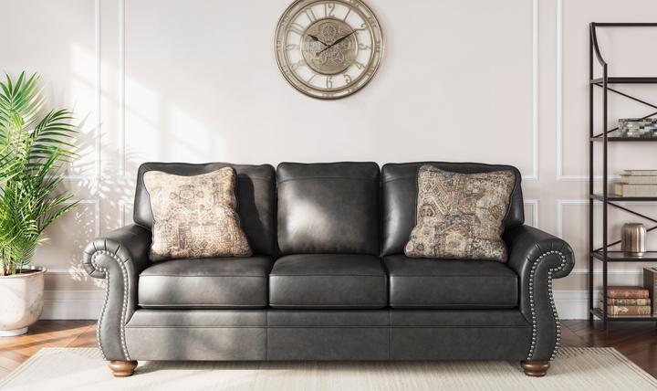 Modern Heritage Chasemore Faux Leather Sofa with Reversible Seat Cushions