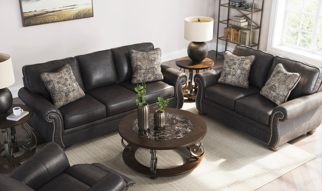 Modern Heritage Chasemore Faux Leather Sofa with Reversible Seat Cushions
