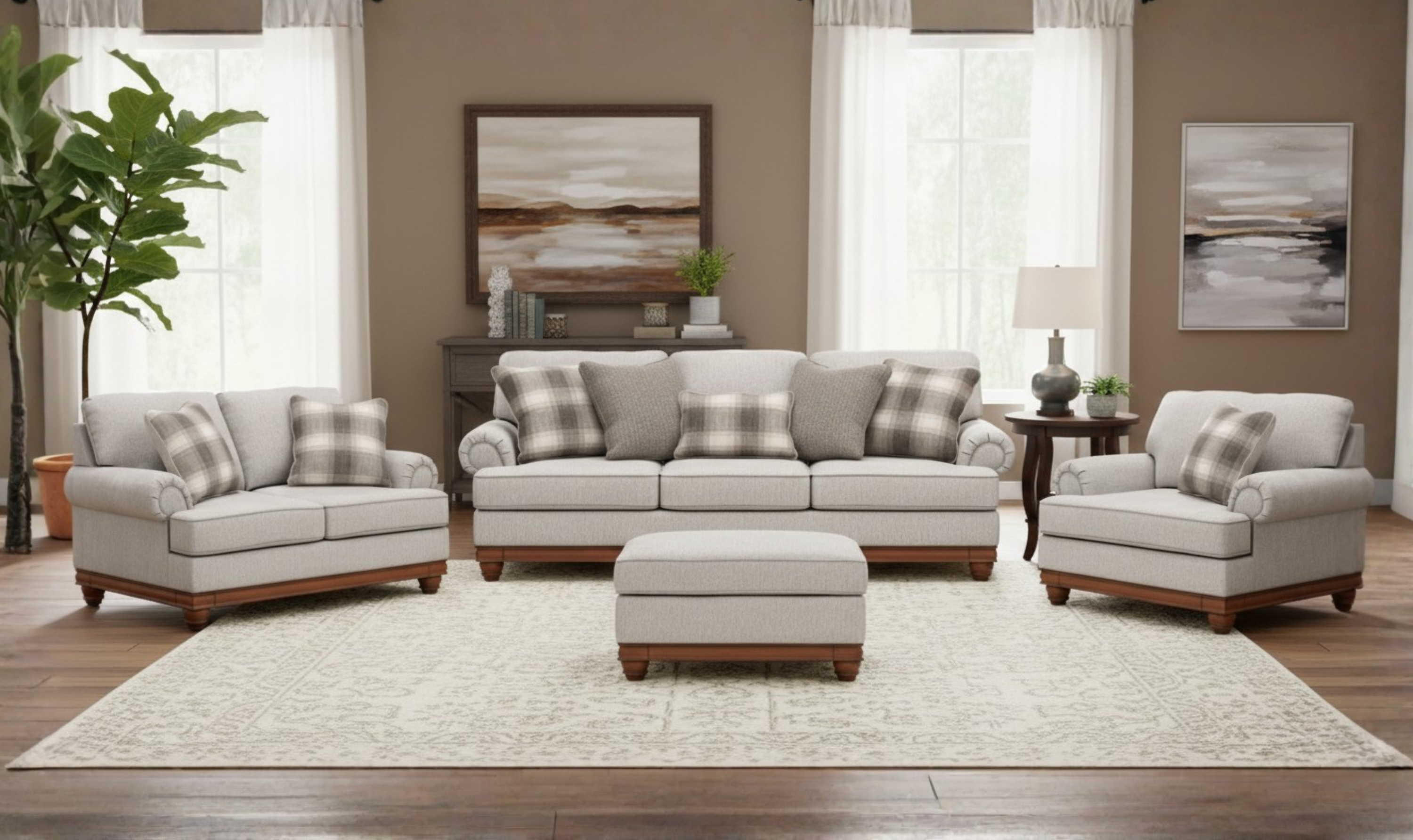 Modern Heritage Clearbrooke Polyester Living Room Set