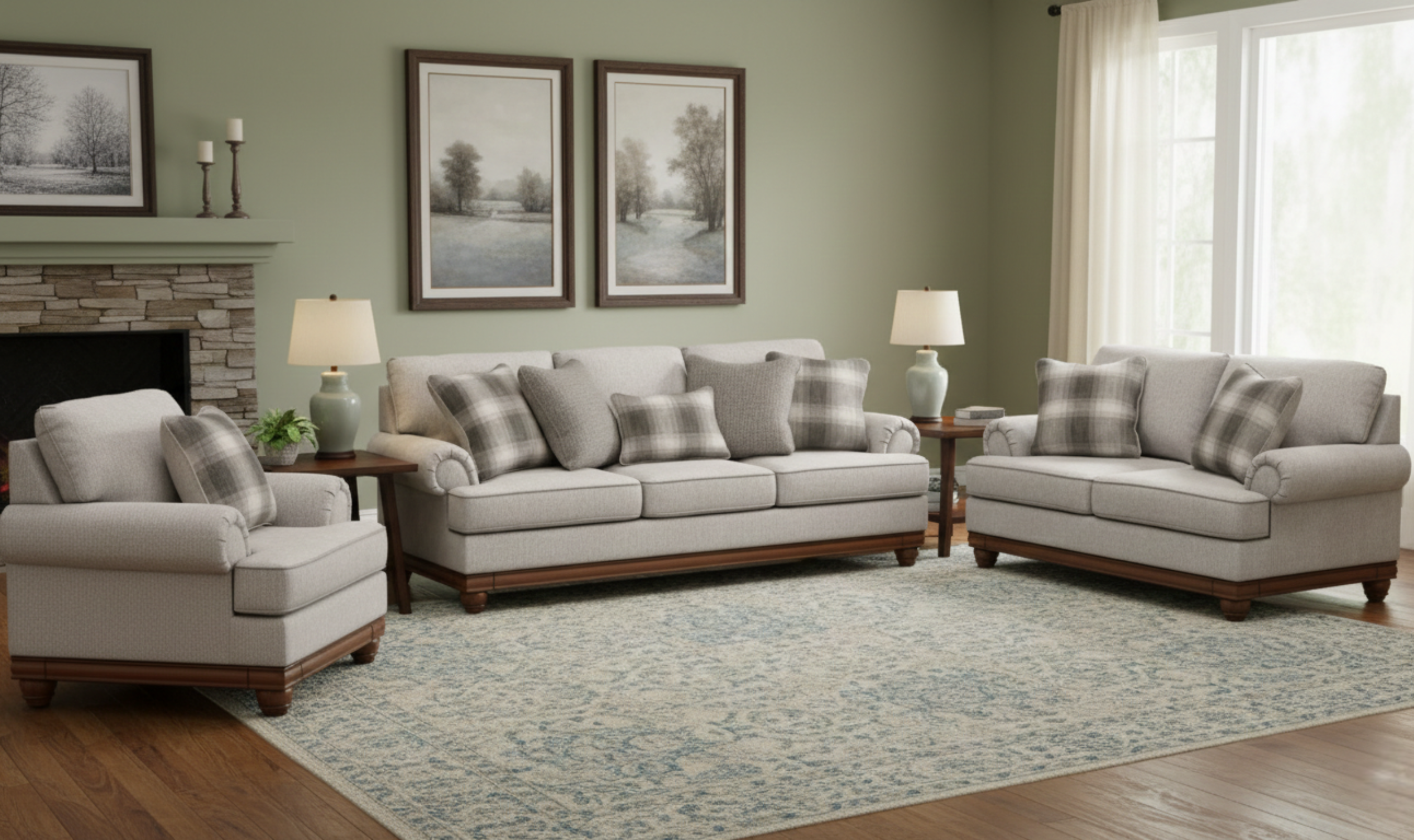 Modern Heritage Clearbrooke Polyester Living Room Set