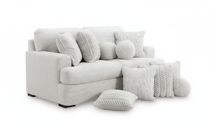 Modern Heritage Cuddle Plush 2-Piece Fabric Sectional Loveseat