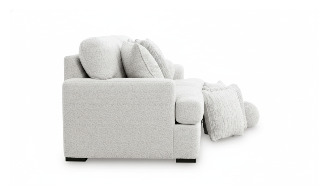 Modern Heritage Cuddle Plush 2-Piece Fabric Sectional Loveseat