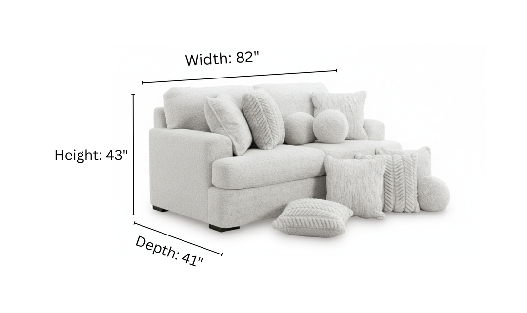 Modern Heritage Cuddle Plush 2-Piece Fabric Sectional Loveseat