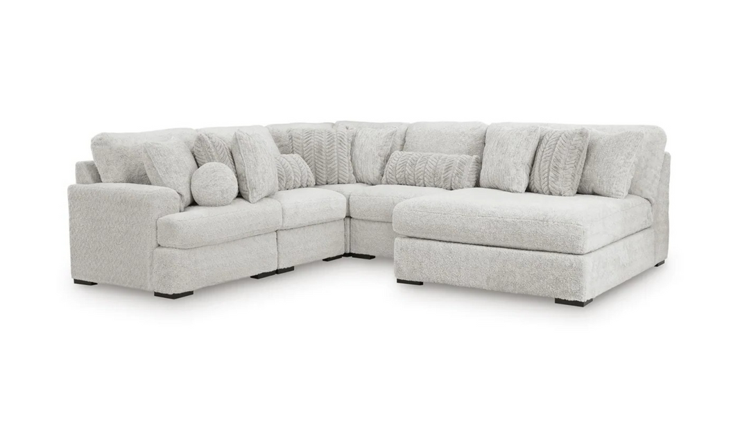 Modern Heritage Cuddle Plush 5-Piece Sectional with Chaise-Jennifer