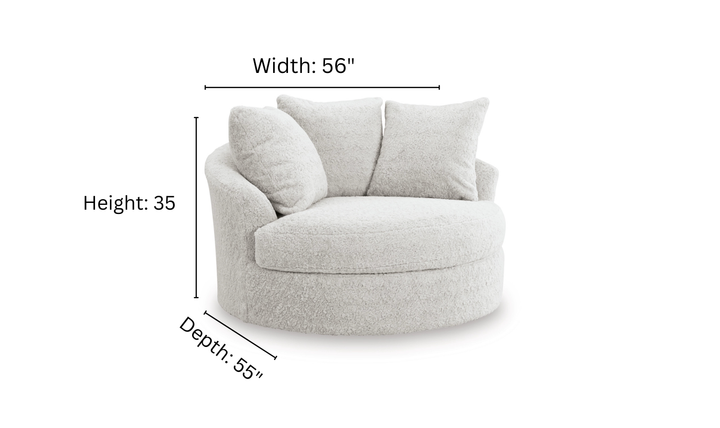 Modern Heritage Cuddle Plush Oversized Swivel Accent Chair