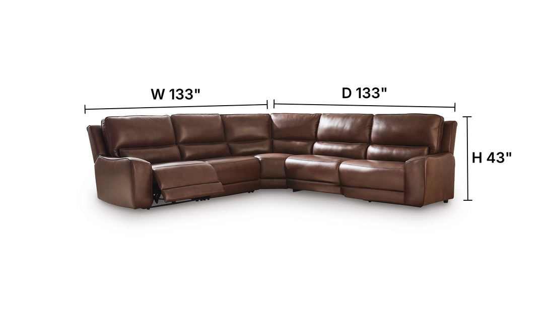 Modern Heritage DeepWakes 5-Piece Power Reclining Sectional Sofa-Jennifer Furniture