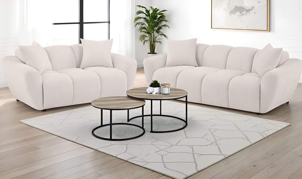 Modern Heritage Destino Chenille Fabric Splayed Arm Sofa - Greige-jennifer