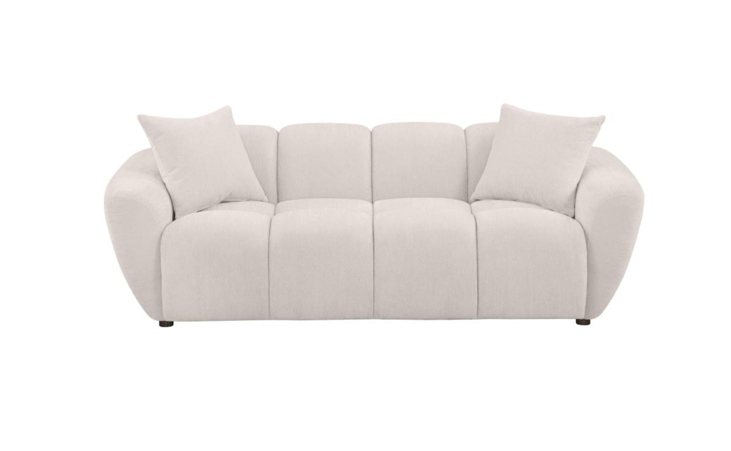 Modern Heritage Destino Chenille Fabric Splayed Arm Sofa - Greige-jennifer
