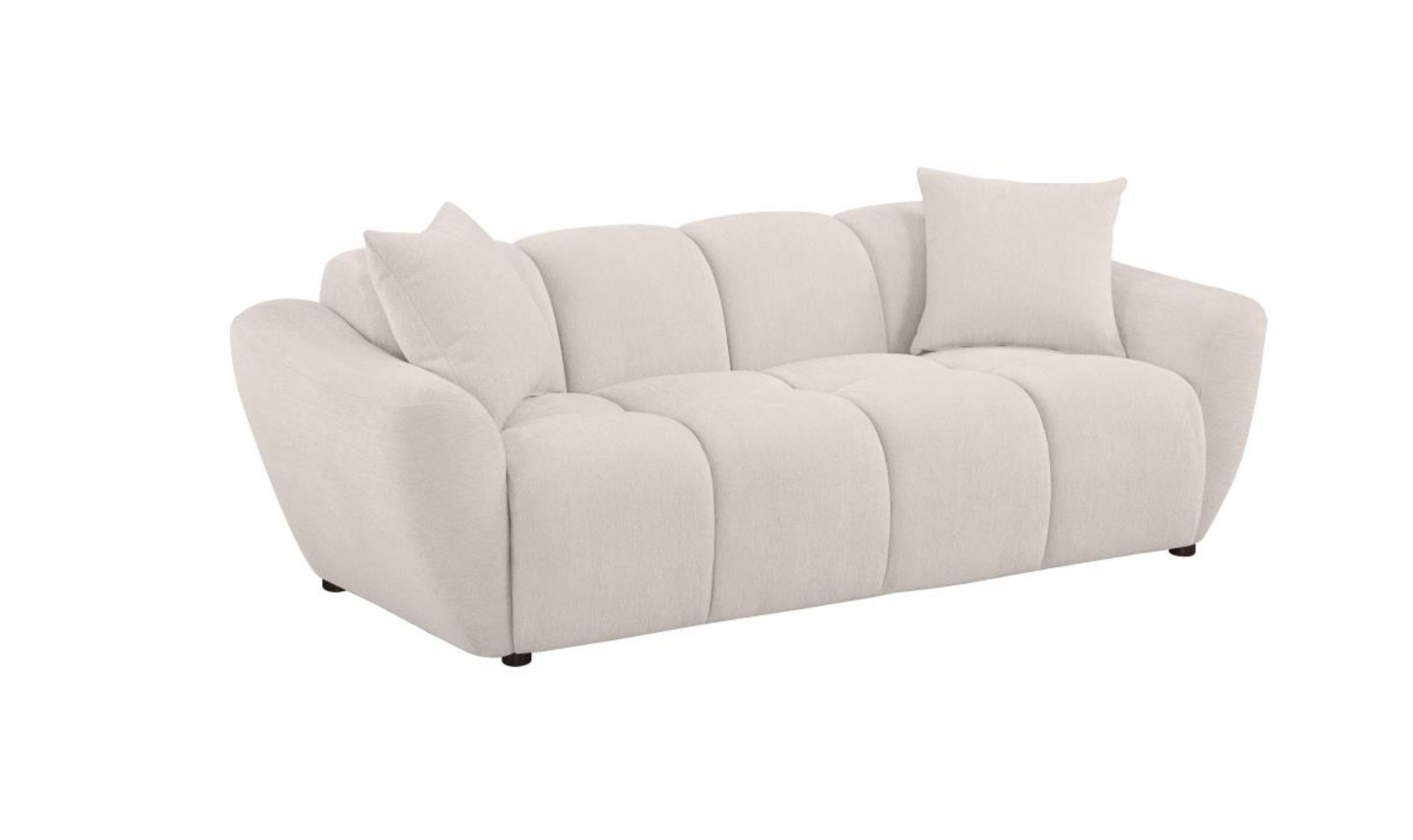 Modern Heritage Destino Chenille Fabric Splayed Arm Sofa - Greige-jennifer