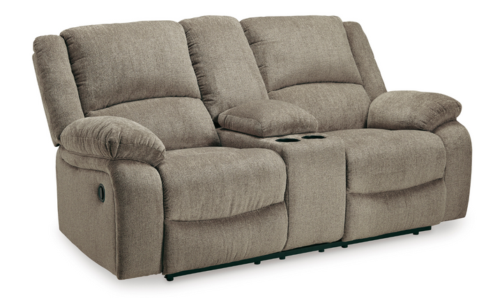 Modern Heritage Draycoll Fabric Reclining Loveseat with Console