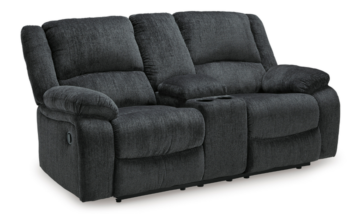 Modern Heritage Draycoll Fabric Reclining Loveseat with Console