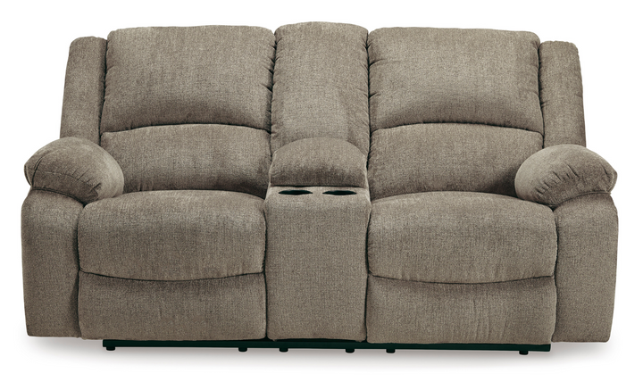 Modern Heritage Draycoll Fabric Reclining Loveseat with Console