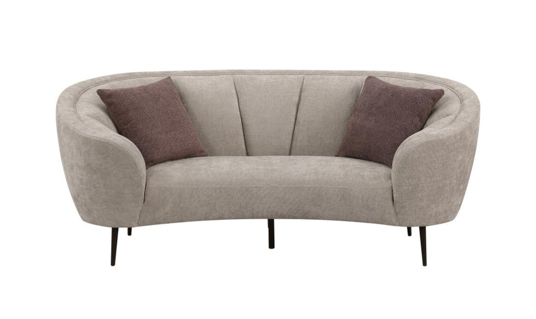 Modern Heritage Ellorie Curved Loveseat With Channel Back