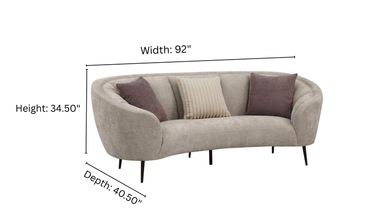 Modern Heritage Ellorie Fabric Curved Living Room Set