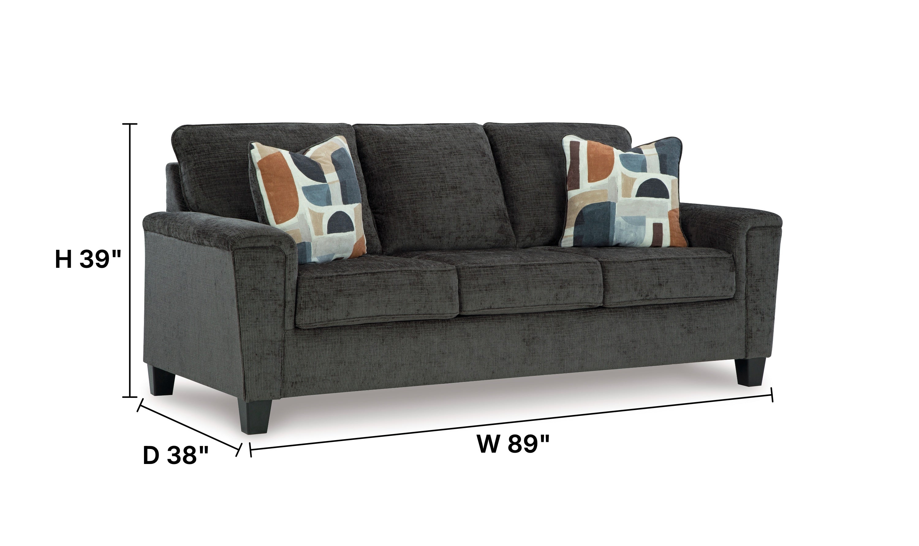 Modern Heritage Erinslane 3-Seater Fabric Sofa With 2 Pillows-Jennifer Furniture