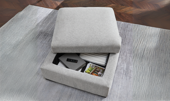 Modern Heritage Gabyleigh Nickel Gray Ottoman With Storage