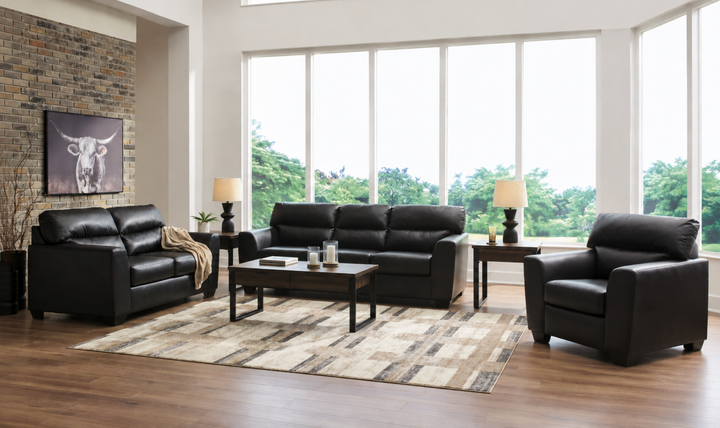 Modern Heritage Glennbre Faux Leather Stationary Living Room Set