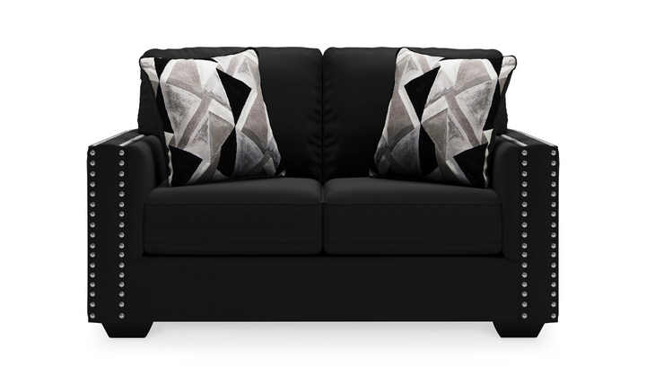 Modern Heritage Gleston 2 Piece Fabric Living Room Set in Onyx Black