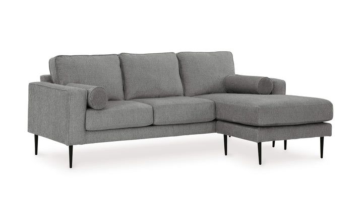 Modern Heritage Hazela Fabric Upholstered Sofa Chaise In Charcoal-Jennifer Furniture