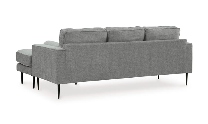 Modern Heritage Hazela Fabric Upholstered Sofa Chaise In Charcoal-Jennifer Furniture