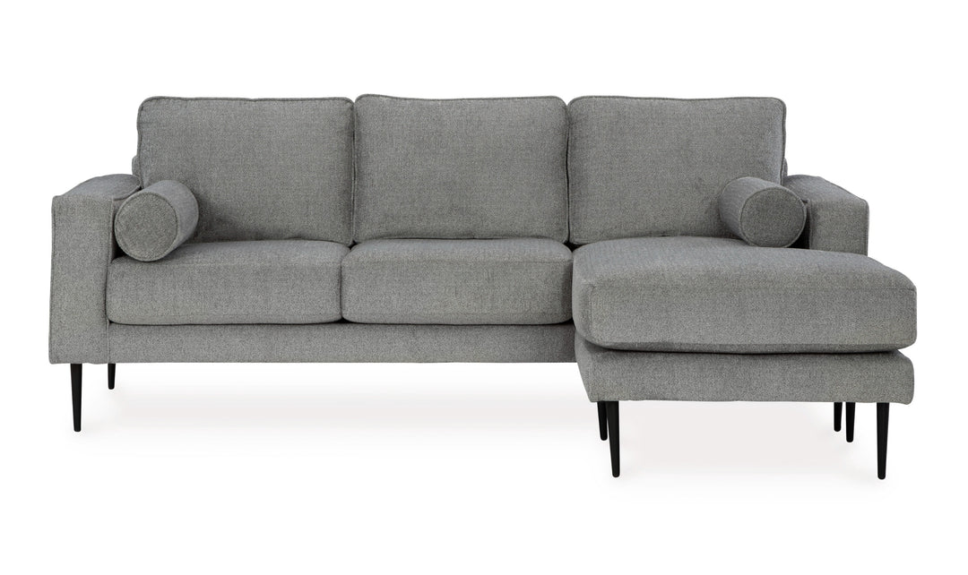 Modern Heritage Hazela Fabric Upholstered Sofa Chaise In Charcoal-Jennifer Furniture
