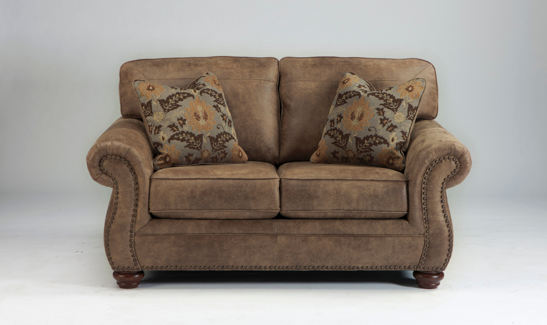 Modern Heritage Larkinhurst Earth Polyester Fabric Loveseat + 2 Pillows