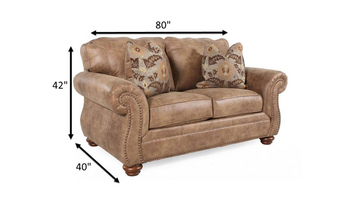 Modern Heritage Larkinhurst Earth Polyester Fabric Loveseat + 2 Pillows