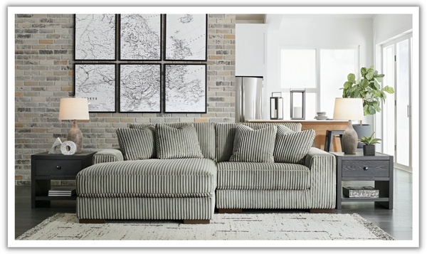 Modern Heritage Lindyn 2 Piece Fabric Sectional Sofa with Chaise Option
