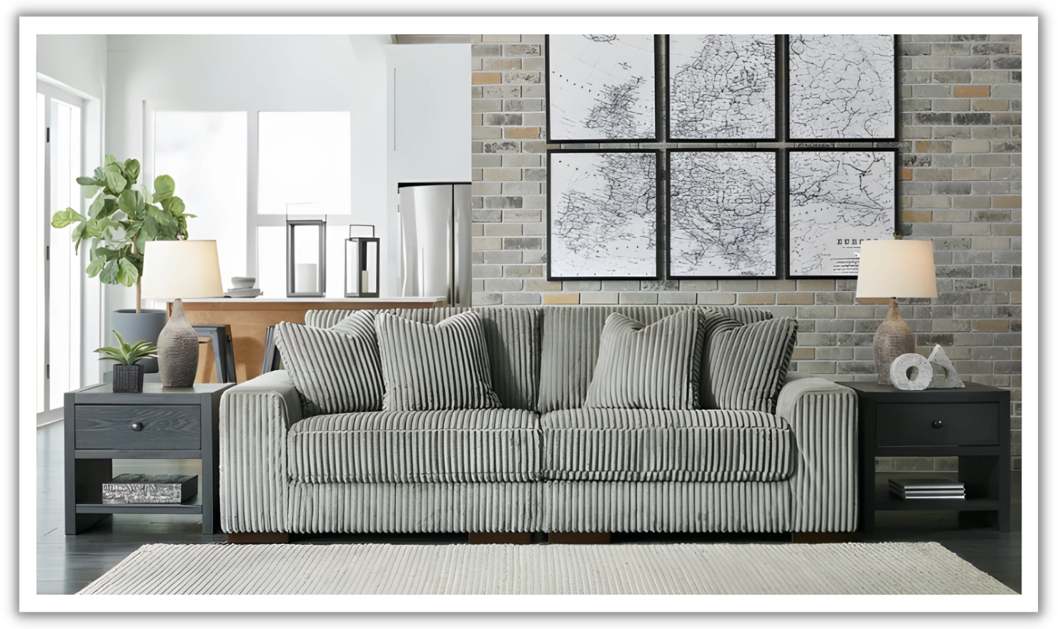 Modern Heritage Lindyn 2 Piece Fabric Sectional Sofa with Chaise Option