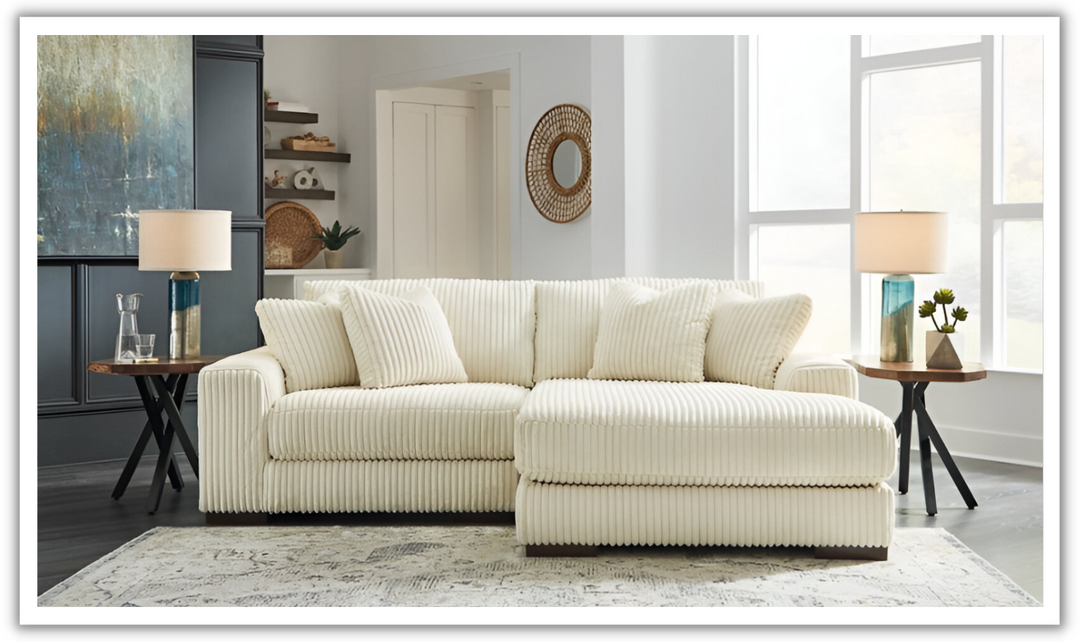 Modern Heritage Lindyn 2 Piece Fabric Sectional Sofa with Chaise