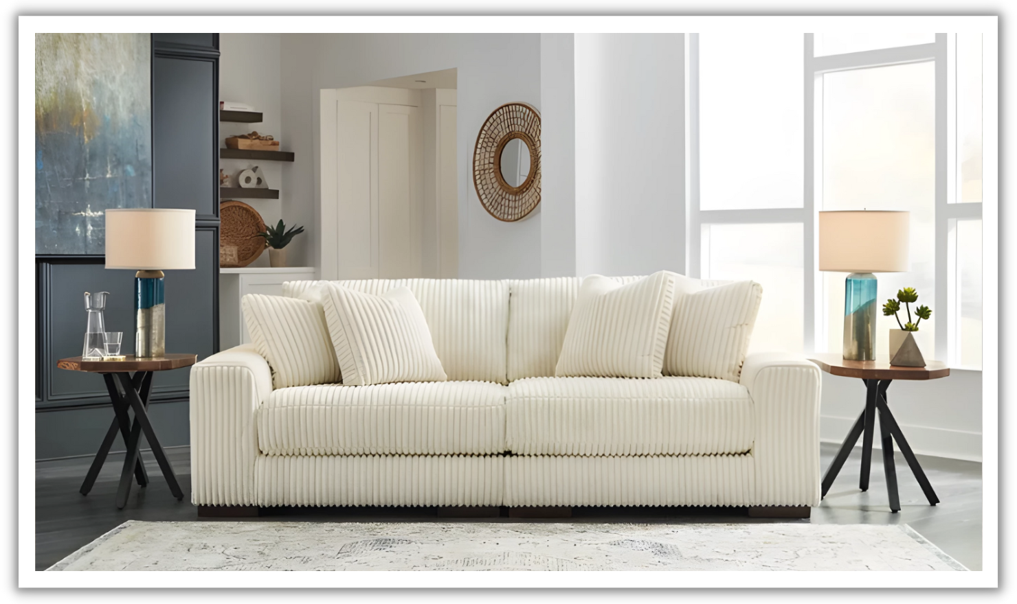 Modern Heritage Lindyn 2 Piece Fabric Sectional Sofa with Chaise Option