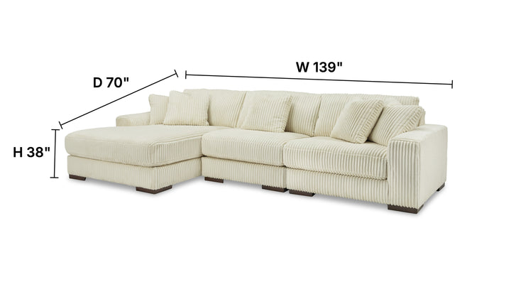 Modern Heritage Lindyn 3-Piece Fabric Sectional with Chaise (RAF/LAF)-Jennifer furniture