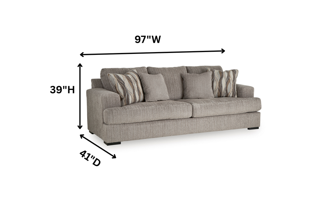 Modern Heritage Lofwood 3-Seater Fabric Upholstered Sofa-Jennifer