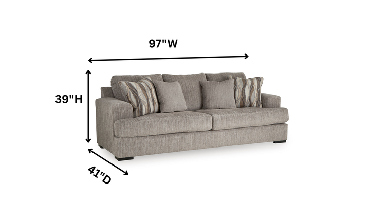 Modern Heritage Lofwood 3-Seater Fabric Upholstered Sofa-Jennifer