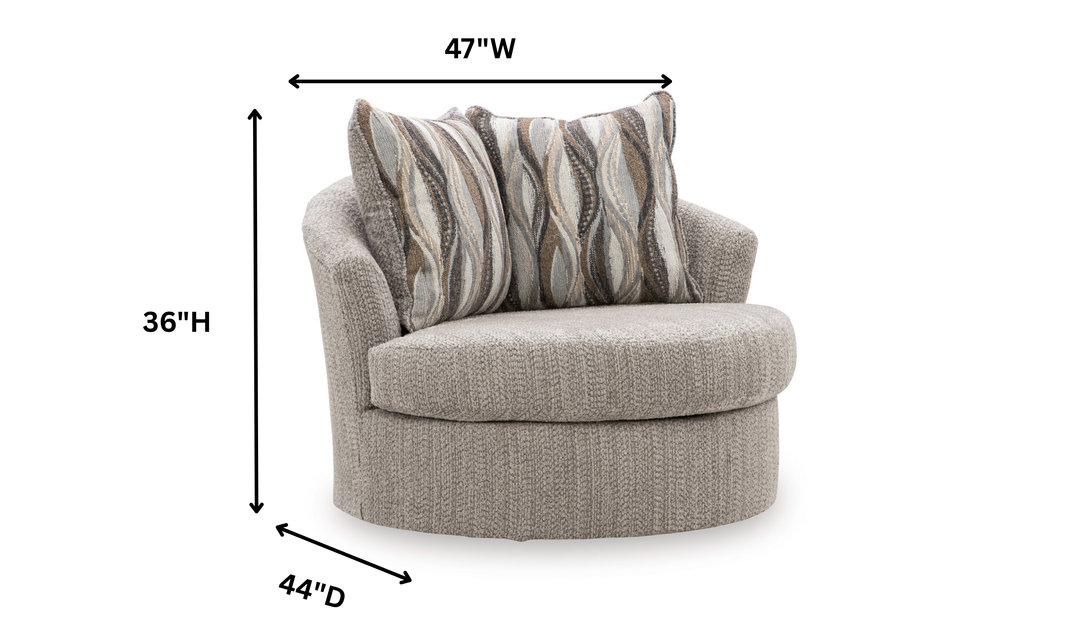 Modern Heritage Lofwood Fabric Swivel Accent Chair-Jennifer