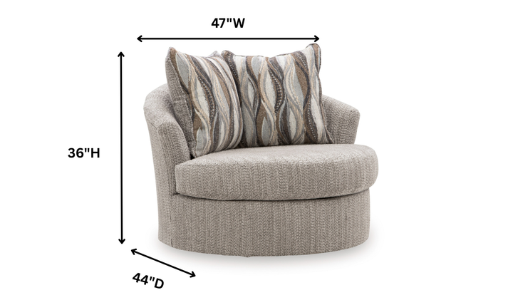 Modern Heritage Lofwood Fabric Swivel Accent Chair-Jennifer
