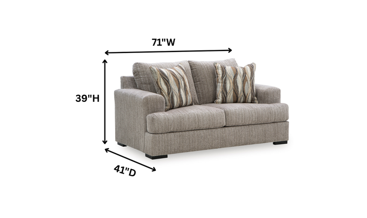 Modern Heritage Lofwood Fabric Upholstered Loveseat-Jennifer