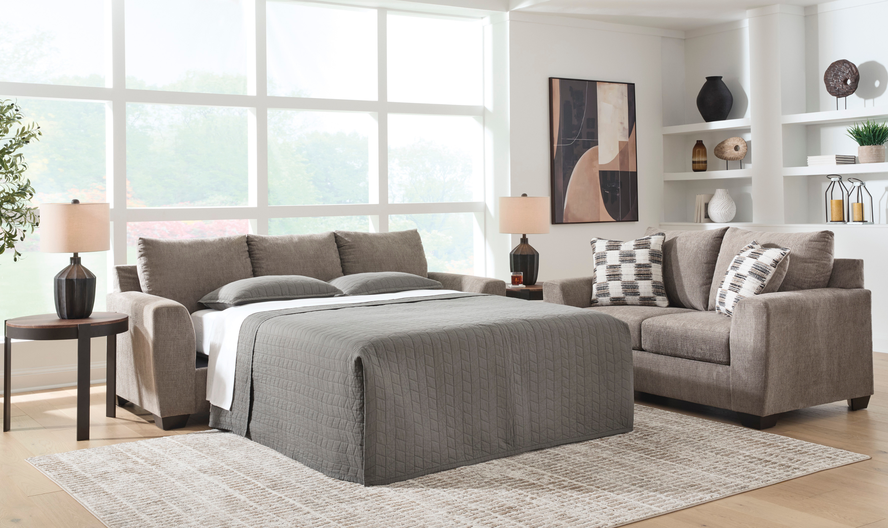 Modern Heritage Loreo Queen Fabric Sleeper Sofa with Foam Mattress