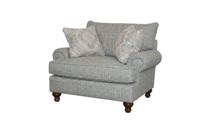 Klaussner Fairview Fabric Roll Arm Sofa with Accent Pillows