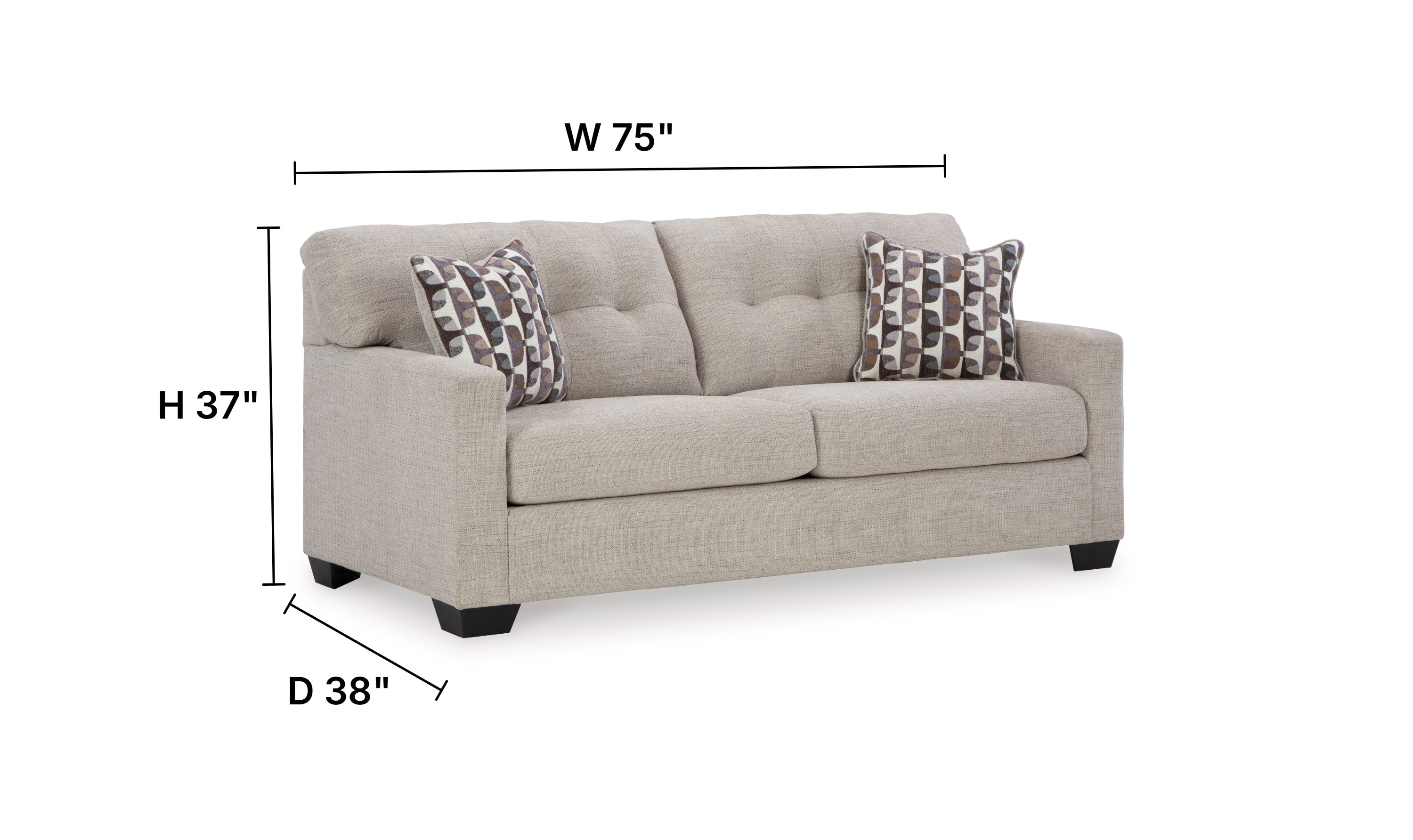 Modern Heritage Mahoney 2-Seater Fabric Sofa-Jennifer Furniture