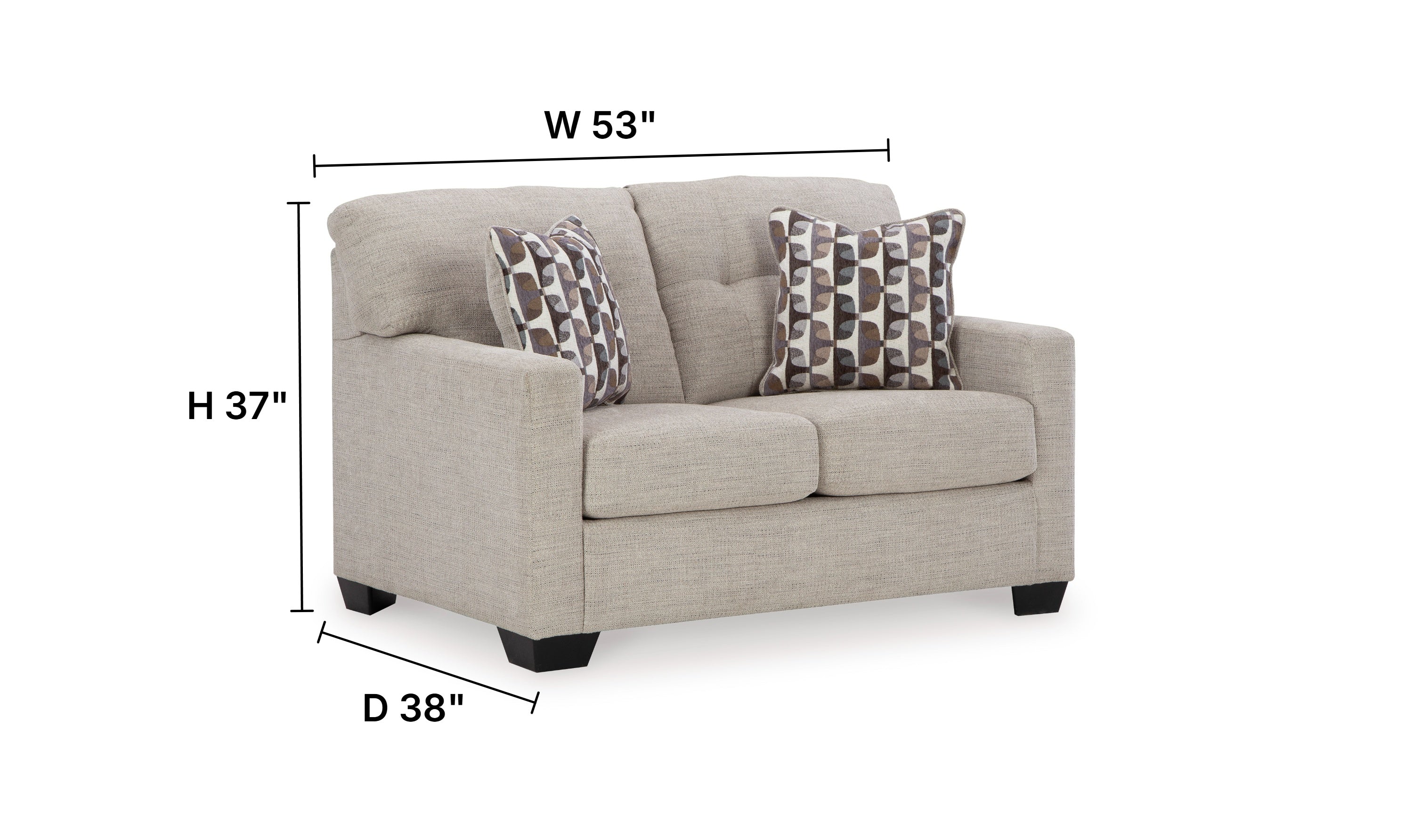 Modern Heritage Mahoney Fabric Loveseat-Jennifer Furniture