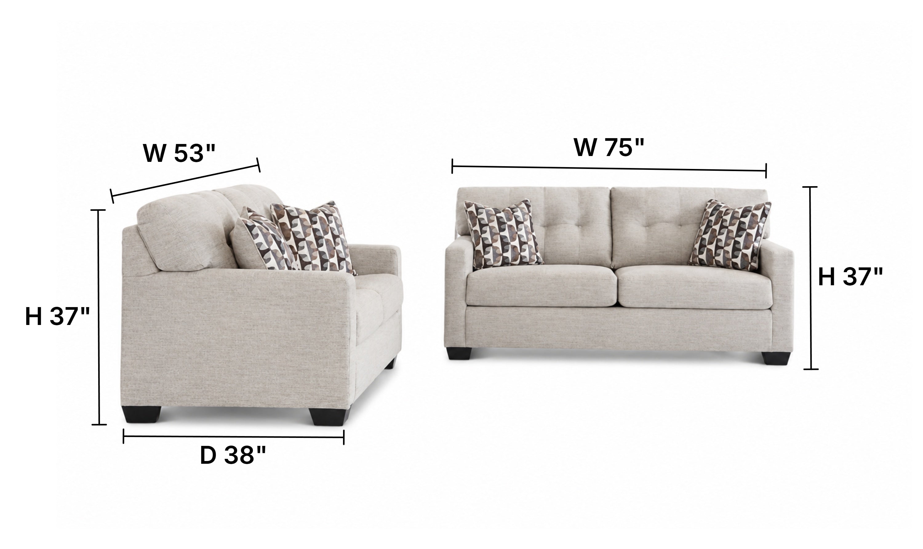 Modern Heritage Mahoney Fabric Living Room Set-Jennifer Furniture