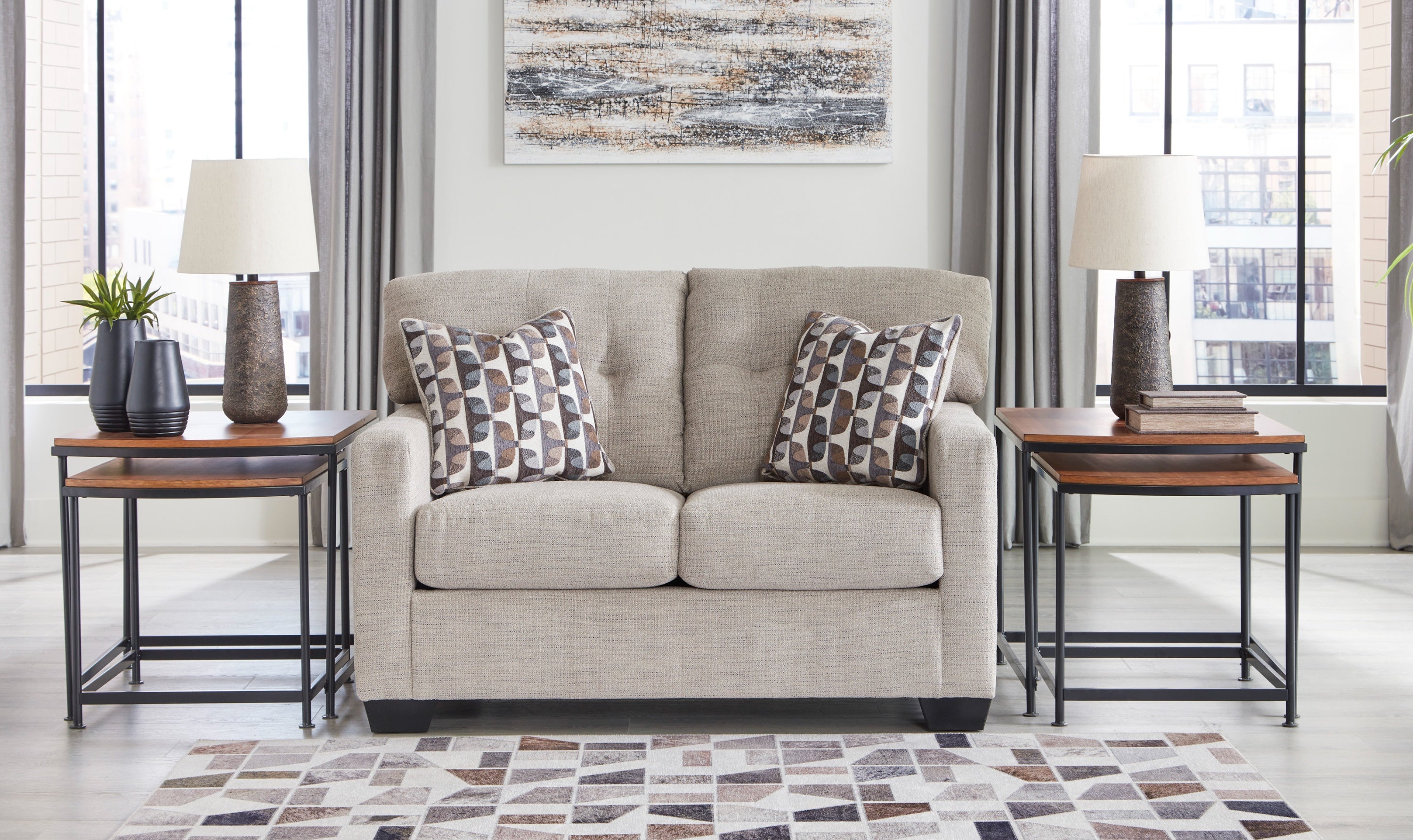 Modern Heritage Mahoney Fabric Living Room Set
