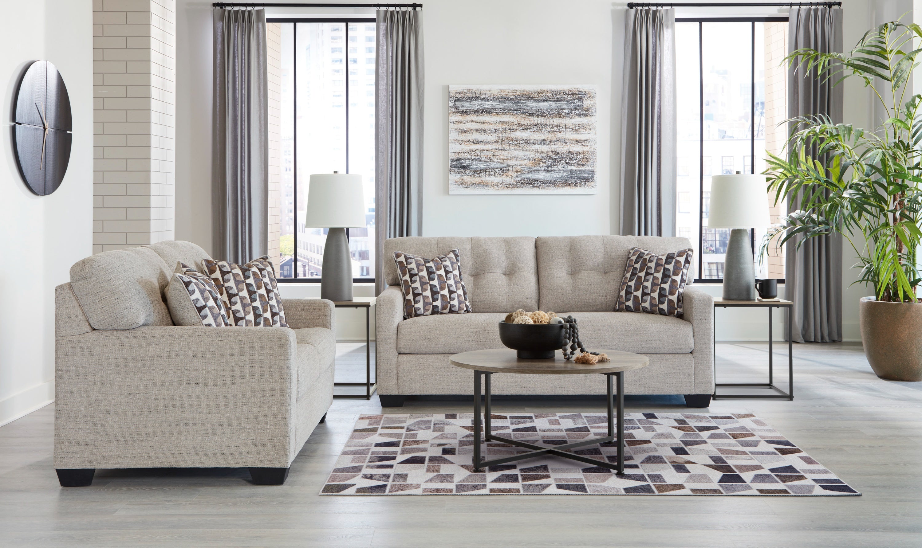 Modern Heritage Mahoney Fabric Living Room Set