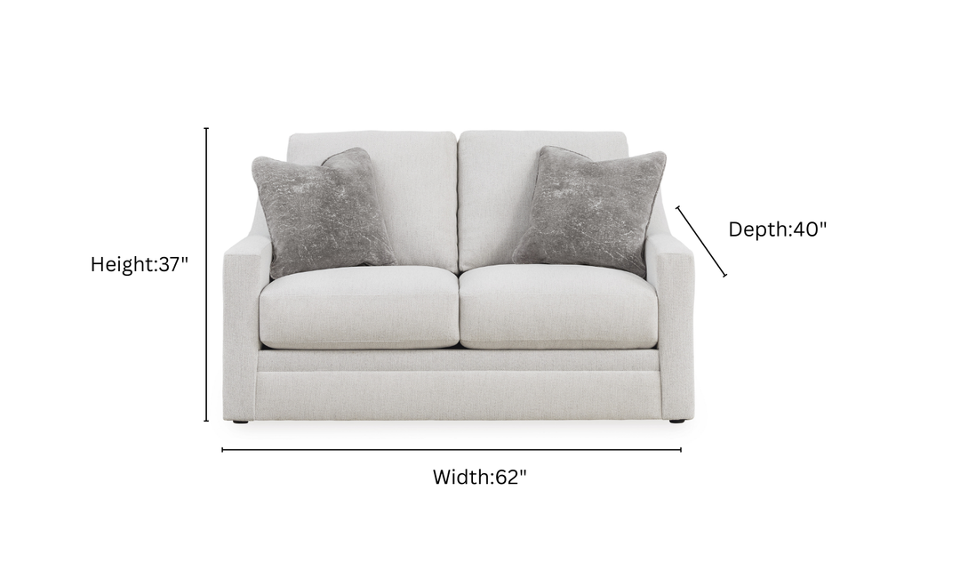 Modern Heritage Maitelynn Fabric Loveseat In Chalk